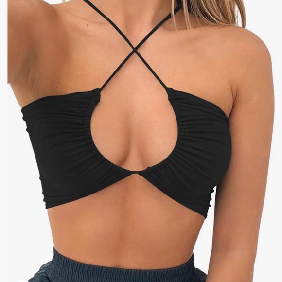 Sexy Criss Cross Lace Up Top - Picture 1 of 3